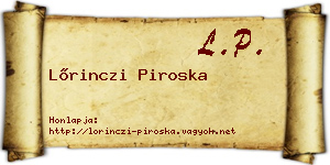 Lőrinczi Piroska névjegykártya