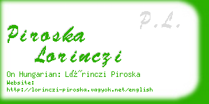 piroska lorinczi business card